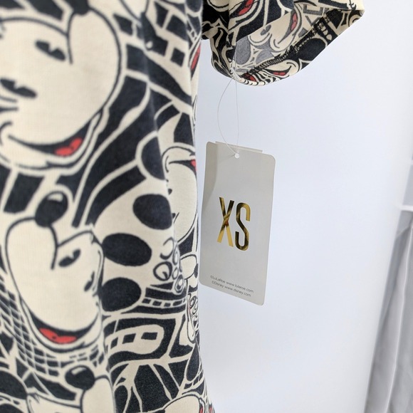 NWT Disney Mickey Mouse Print Tunic Top Lularoe Short Sleeve Women's‎ XS - Picture 10 of 10
